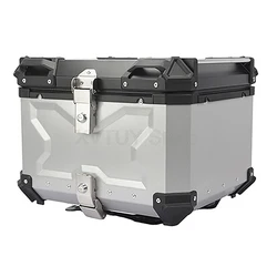 Universal รถจักรยานยนต์ด้านหลังกล่องด้านบนกระเป๋าเดินทาง 36L 45L 50L 55L 65L 80L อลูมิเนียมจัดเก็บ Trunk สําหรับรถจักรยานยนต์เดินทาง