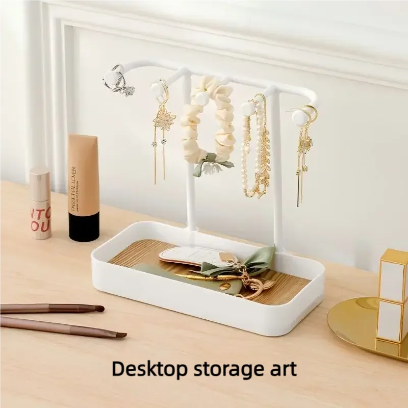 1 قطعة مجوهرات الأزياء رف شاشة أقراط القلائد حلقة سوار مجوهرات تخزين الرف طبقة واحدة أسود أبيض صندوق تخزين #2