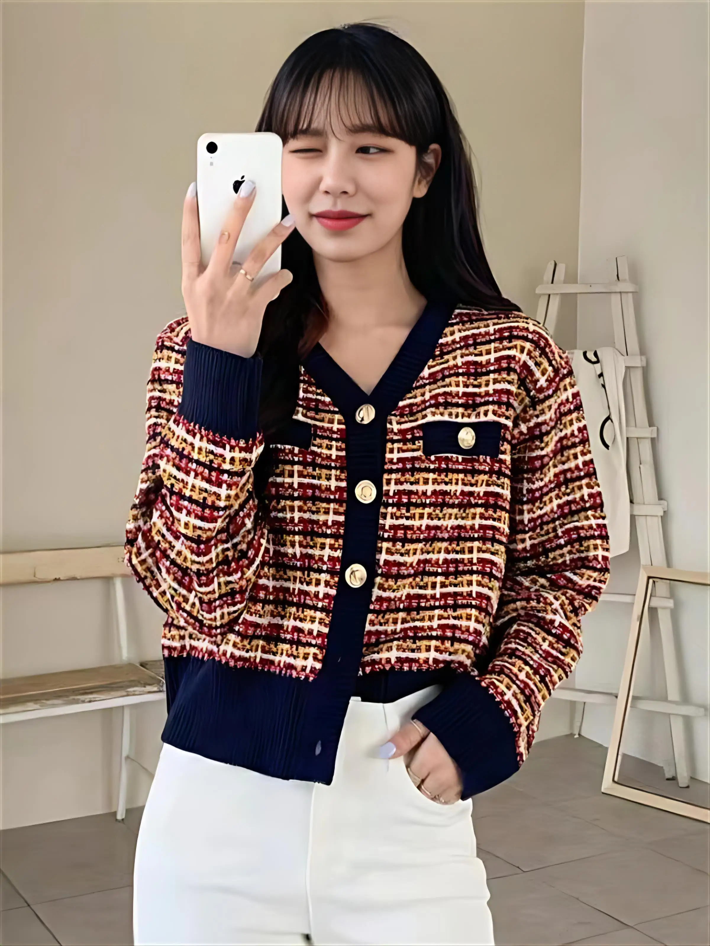 

Tweed Jacket Bomber Womens Winter Soft-Shell Shearling Feel Windbreak Convenient Heating Anti-Freezing Cold-Resistant Shield Ins