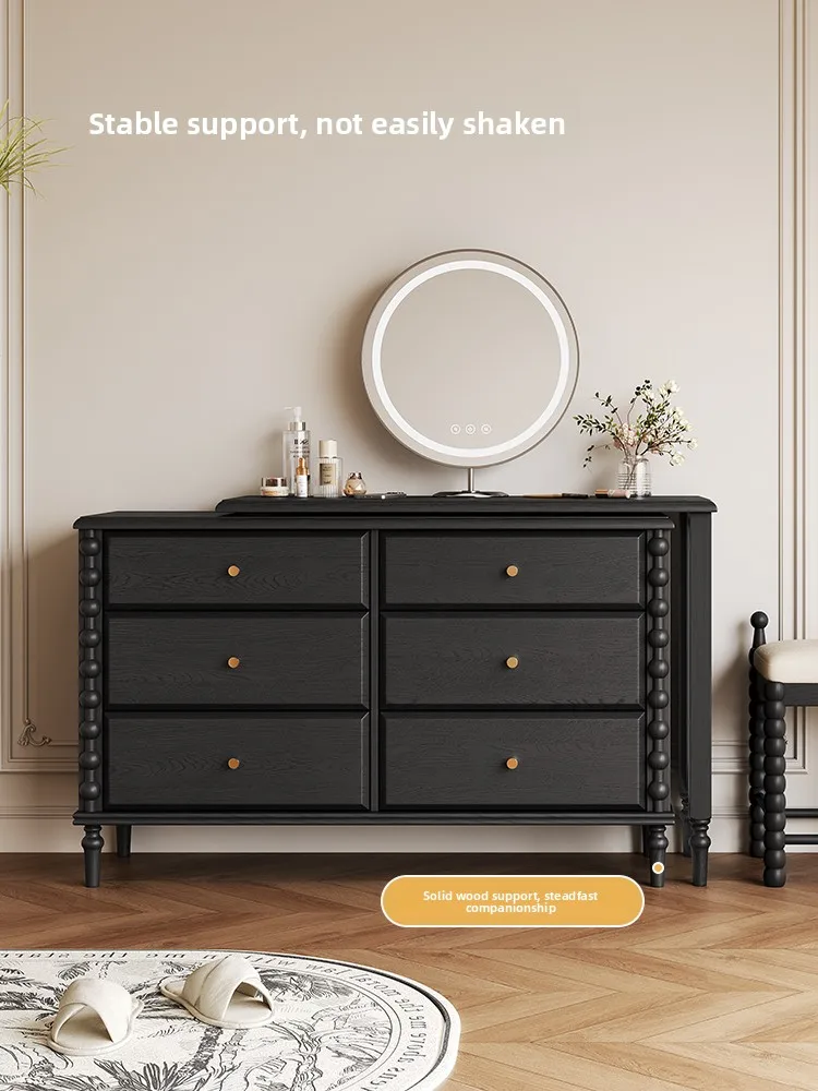 CXX retro solid wood dresser integrated bedroom modern light luxury high-end six buckets, locker