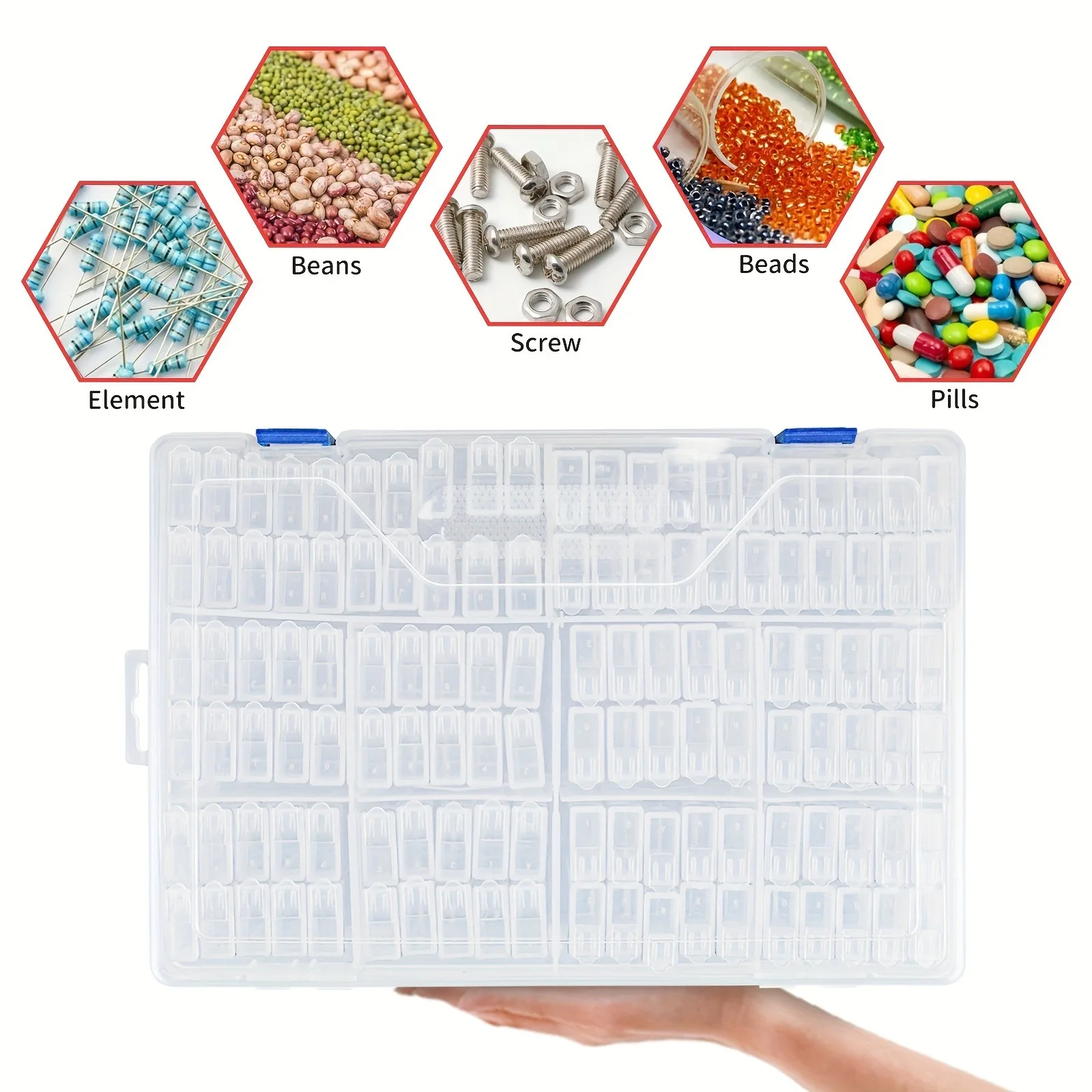 64 84 Grids Diamond Painting Storage Box Portable Seed Bead Organizer Case DIY Nail Art Plastic Container