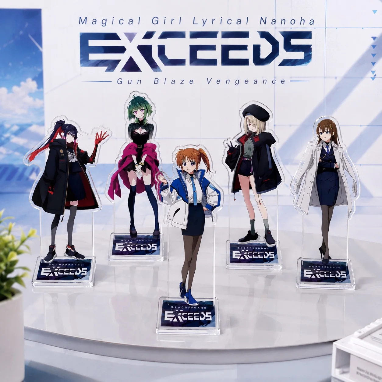Anime Magical Girl Lyrical Nanoha EXCEEDS Gun Blaze Vengeance 15CM Acrylic Stand/Keychain Tabletop Decorations Elegant goods