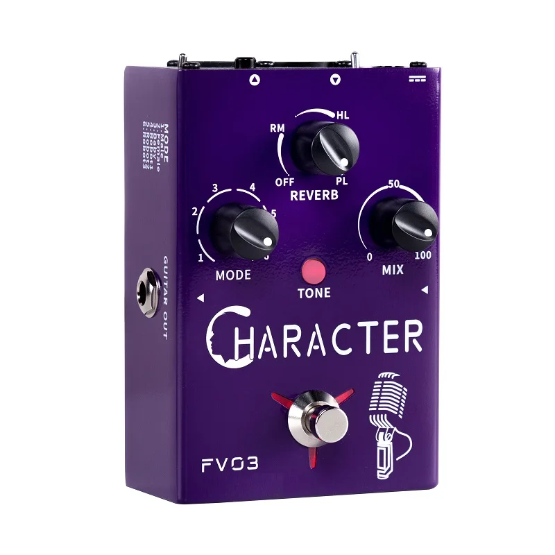 Character Vocal Effects Processor 6 Character Modes with Reverb Effects 48V Phantom Power