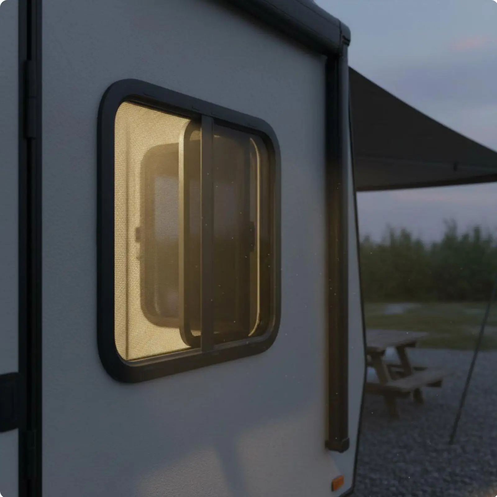 Vent Window for RV Camper Black Aluminum Frame with Sliding Screen Mesh for Trailer Ventilation and Leak Protection - view 4