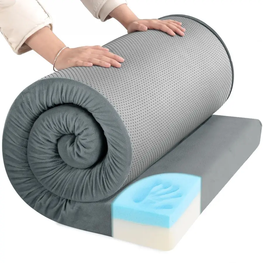 

3 INCH Thick Waterproof Memory Foam Camping Mattress for Outdoor Sleeping, Portable Roll Up Mattress Pad Mat for Travel Truck Be