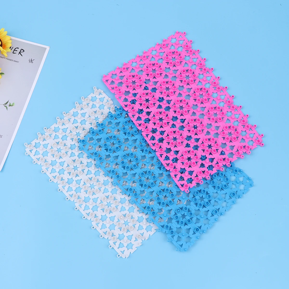 แผ่นรองนอนสัตว์เลี้ยง 3 ชิ้น สำหรับสัตว์เล็ก กันลื่น ซักได้ ตาข่ายโปร่ง รองพื้นกรงนอน นุ่มสบาย สำหรับกระต่าย แมว หนูแฮมสเตอร์ สุนัข