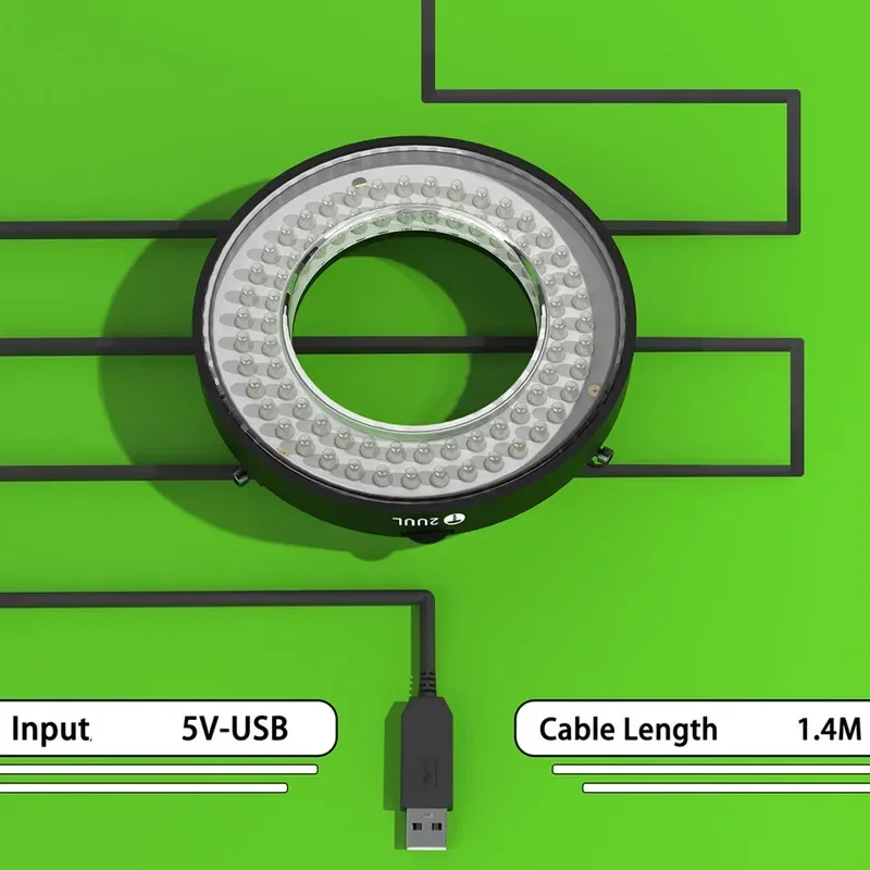 2UUL MS98 Adjustable LED Microscope Lamp Black Ring Light Illuminator for Phone Maintenance USB Brightness Repair Lamp Tools