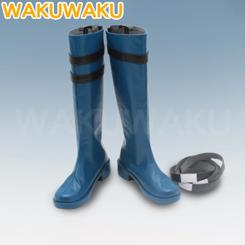 Ivan Cosplay Shoes Anime Alien Stage Cosplay WakuWaku Men Long Dark Blue Boots Shoes Ivan Cosplay Christmas