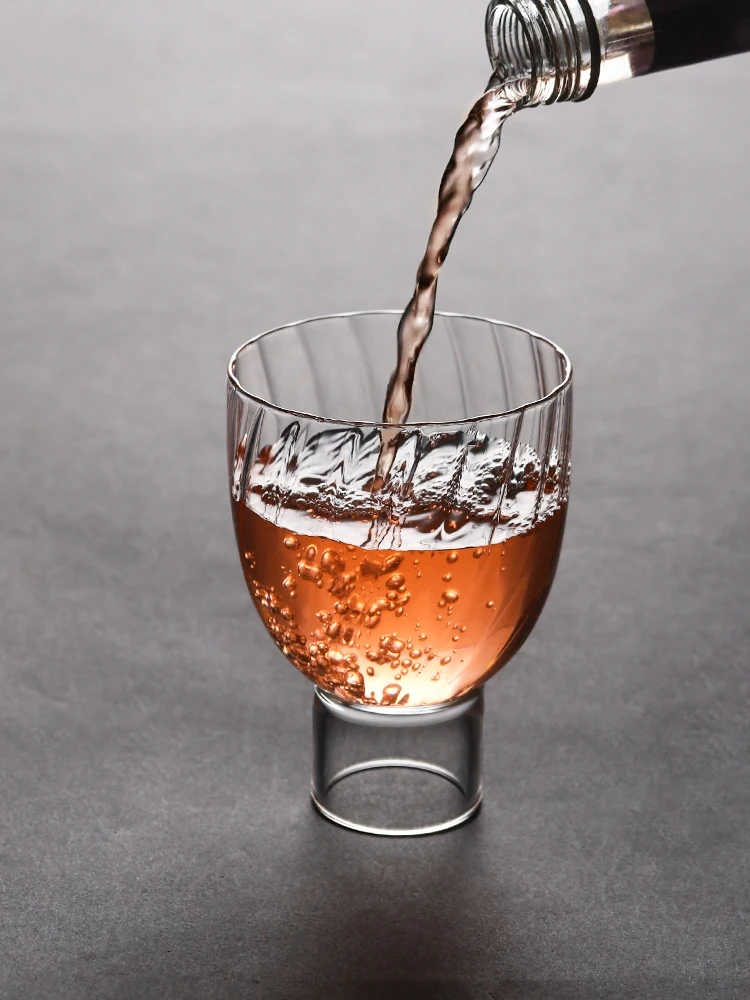 Glass Cups Ins Popular Home Use Creative Stripe Iced Americano Latte Cocktail Juicy Desserts Drinkware Europe Simple Style Round