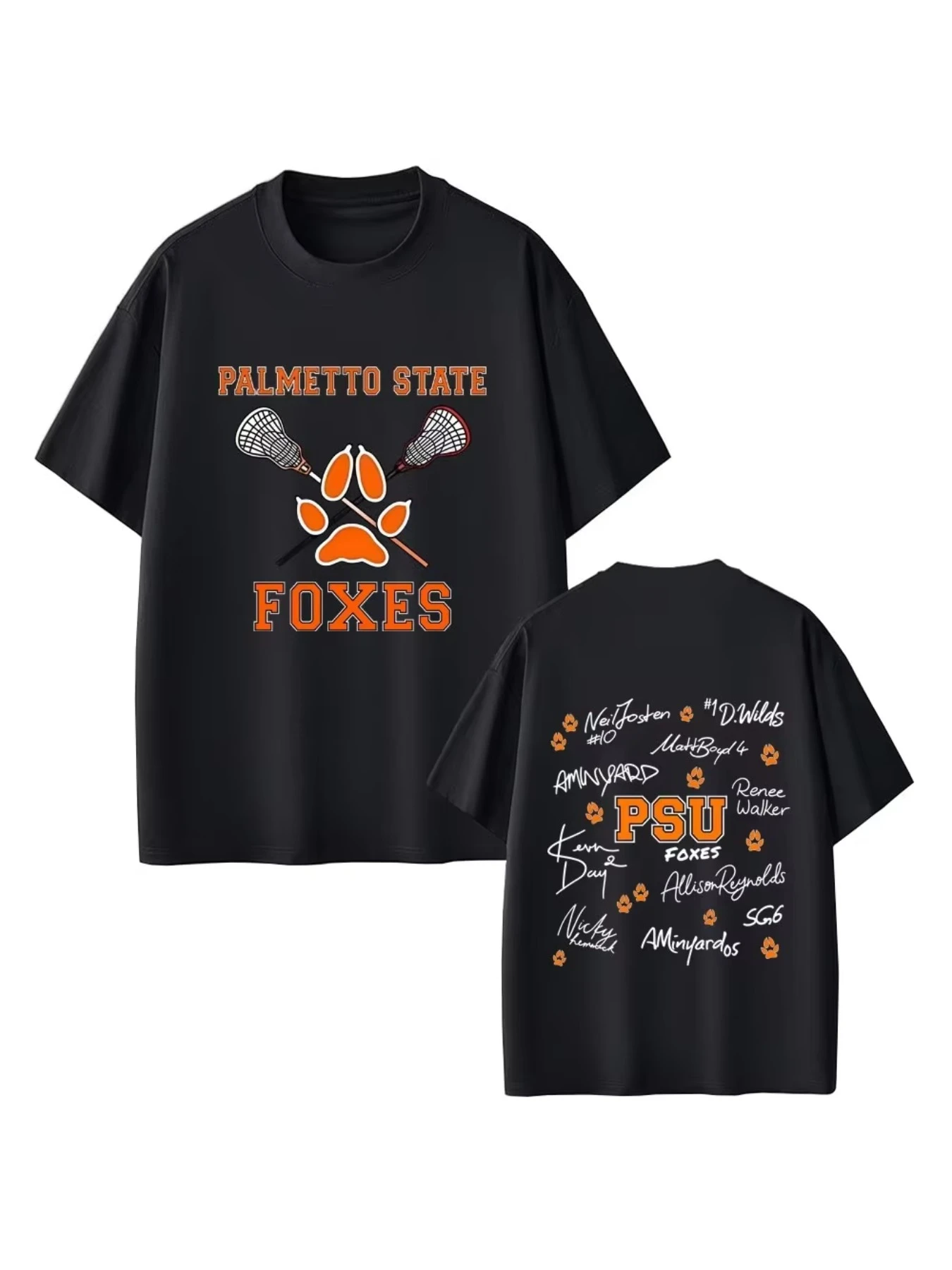 All for The Game Fox Dongting Courtyard Palm State Fox Pattern T-shirt Men's Fashion Casual Short Sleeve Top Street Clothing