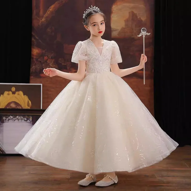 

Children's Flower Wedding Little Girl Host Piano Performance Dress Princess Style
