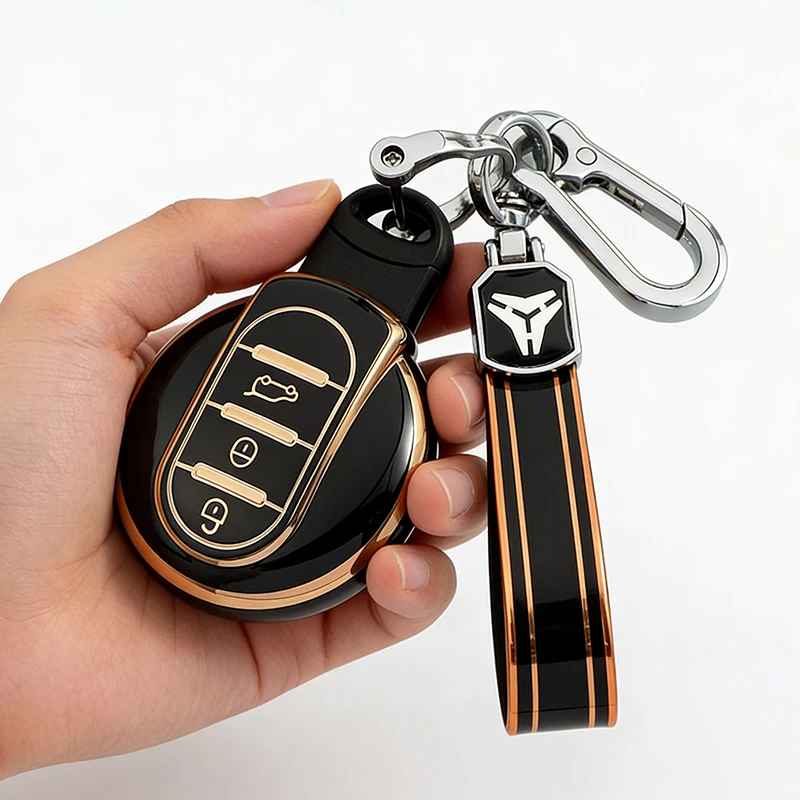 TPU Car Key Shell Fob Cover for BMW MINI COOPER S ONE JCW F54 F55 F56 F57 F60 CLUBMAN COUNTRYMAN Key Case Protector Keychain view 2