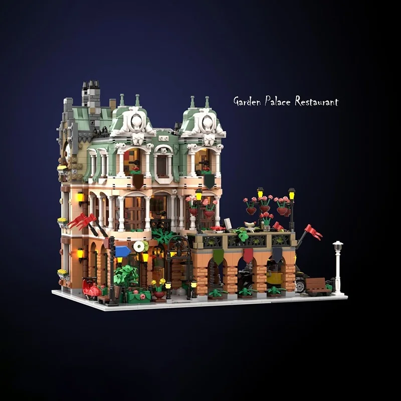 4552pcs MOC Garden Palace Restaurant Modulared Model Building blocks toy Architecture Assemble Christmas gift idea Brick Kids
