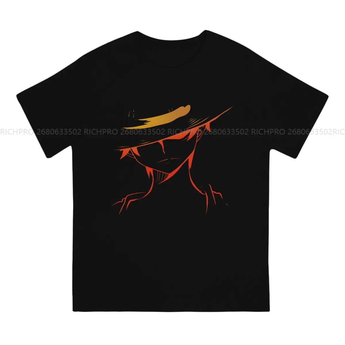 Anime Creative TShirt for Men Red Silhouette Round Collar Polyester T Shirt Distinctive Birthday Gifts OutdoorWear