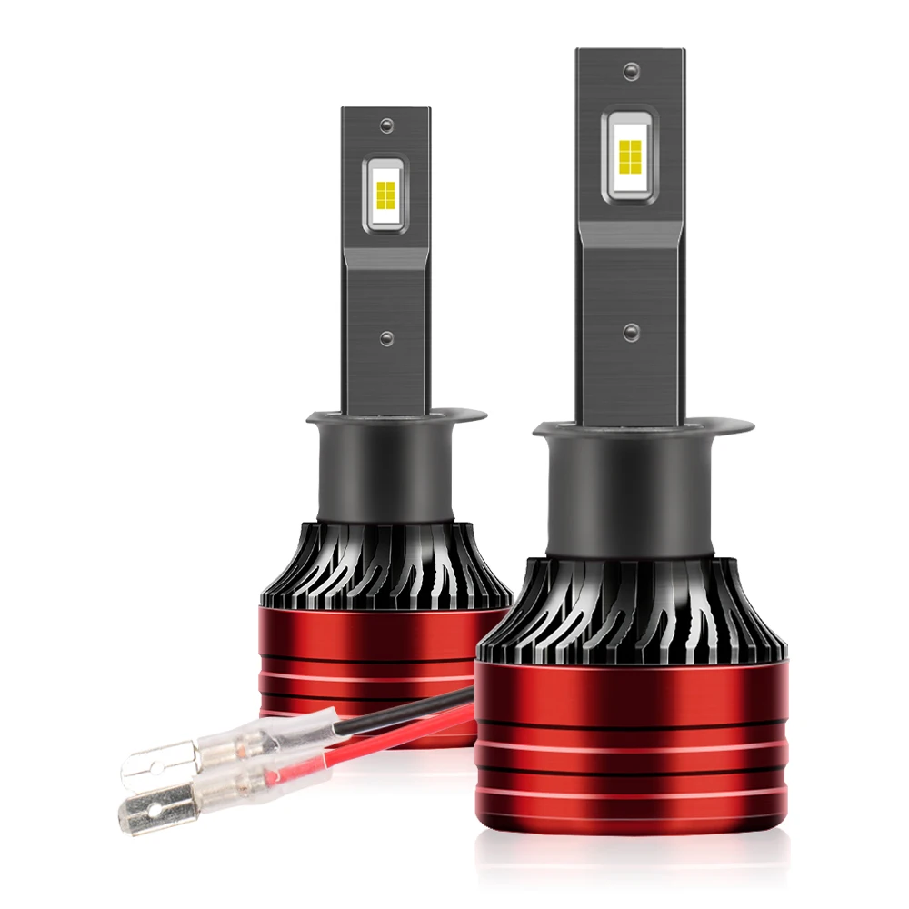 32000LM H1 Canbus LED Headlight Bulbs 3570 CSP Turbo Fan Auto Light Bulbs IP68 Waterproof H1 Headlamps With Internal drive
