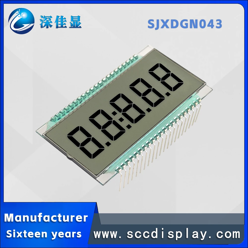 Manufacturer Customized static display screen SJXDGN043 TN positive wide temperature Segment code with decimal point LCD display