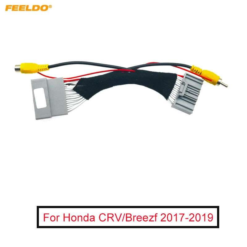 

FEELDO Car Parking Rear Camera Video Plug Converter RCA Cable For Honda CRV/Breezf 32PIN Parking Reverse Wire Adapter