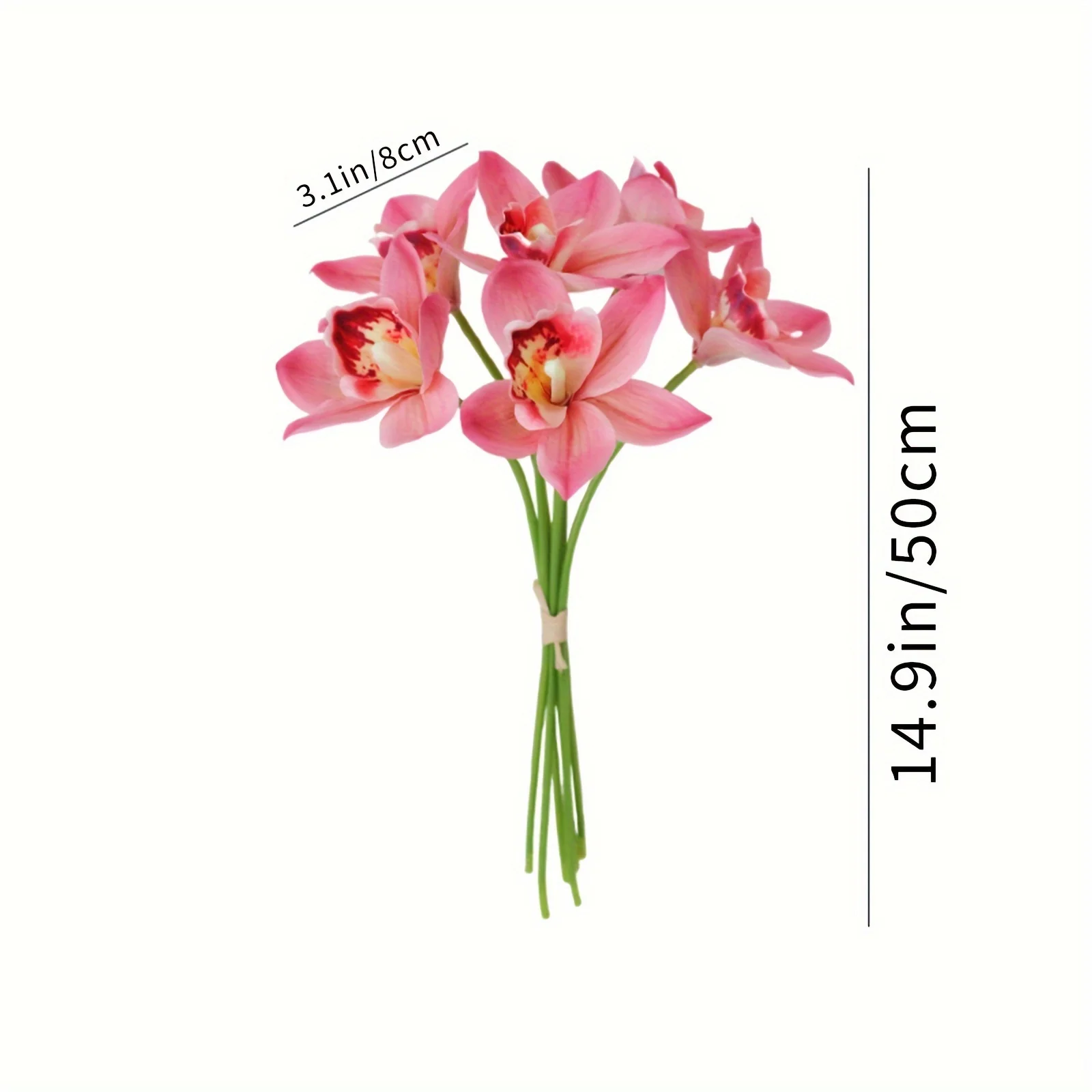 6 Stück elegante künstliche Orchideensträuße – realistische Cymbidiumblumen für Innen- und Außendekoration, perfekt für Hochzeiten – Detail 10