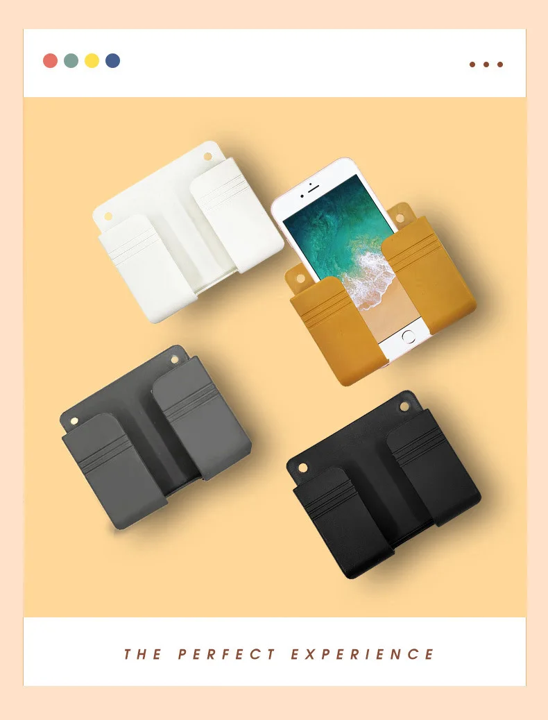 1Pc Weiß Schlag Kostenloser Wand Halterung Telefon Stecker Halter Handy Ladestation Klimaanlage TV Fernbedienung Lagerung Box