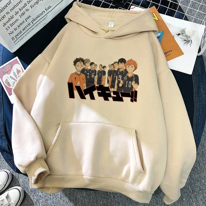 Karasuno Hoodie Volleyball Crow Anime Sport Club Vintage Streetwear Schwarzer Oversized Casual Pullover Langarm – Detail 25
