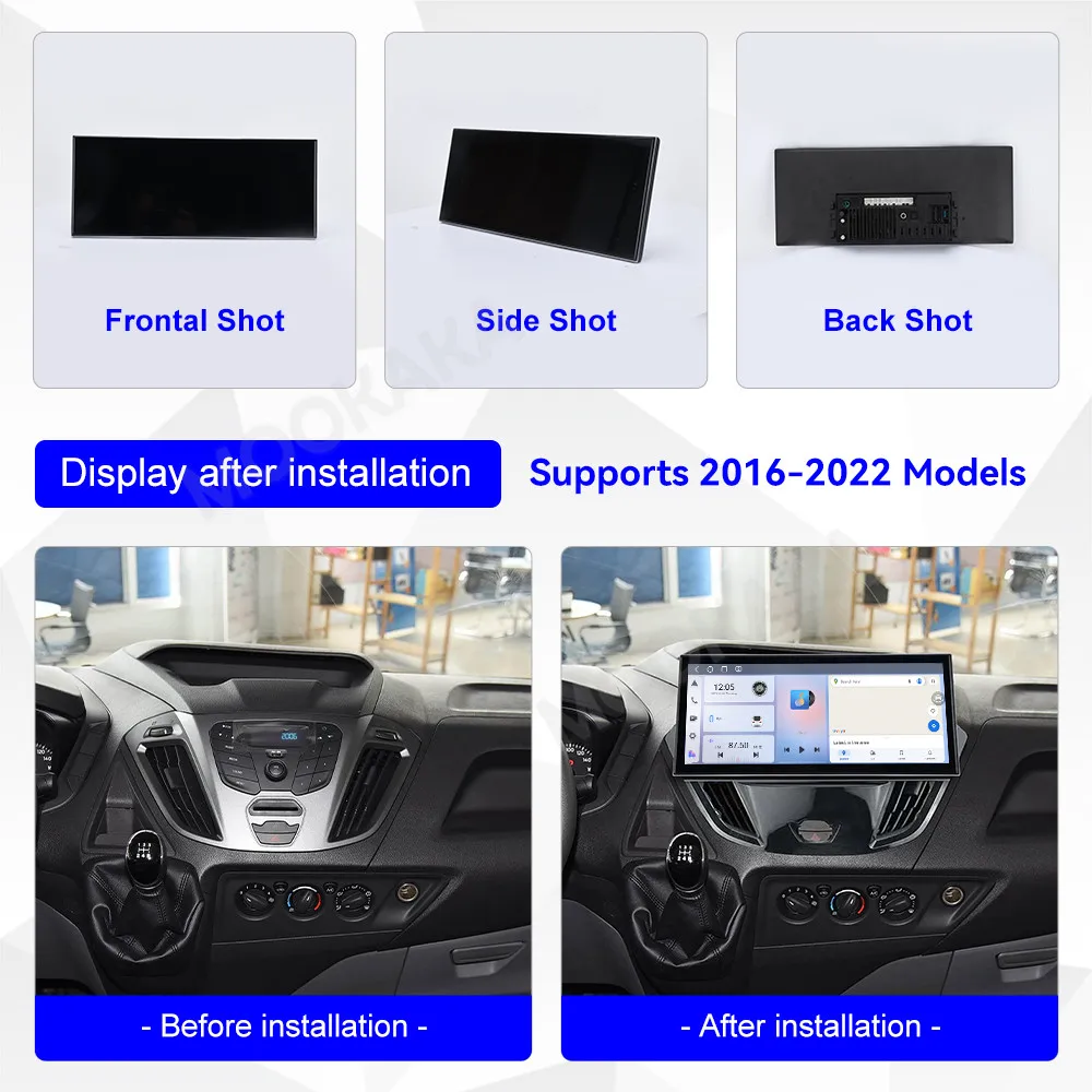 For Ford Tourneo Custom Transit 2016-2022 Android Car Radio Multimedia Video Carplay Autoradio Stereo GPS Navigation Head Unit