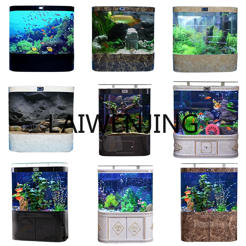 Fish Tank Aquarium Household Living Room Small Glass Change Water Ecological Landscaping Large Bottom Filter