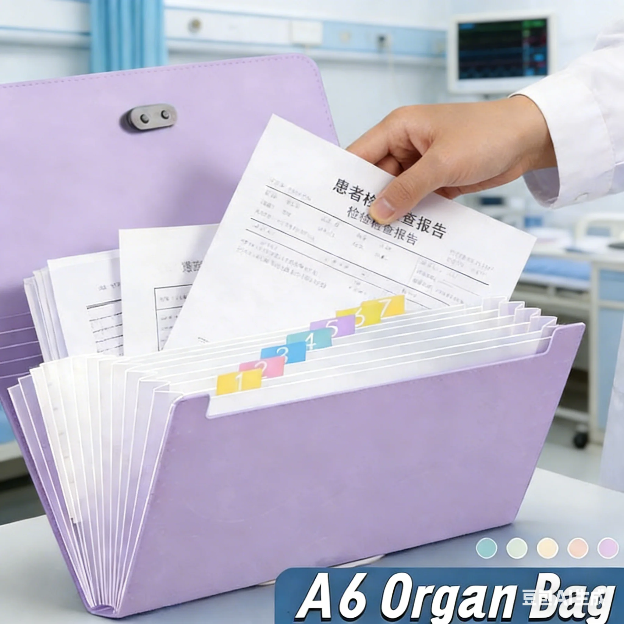 

New A6 Organ Bag Expanding File Folder For Documents Candy Color Document Folders School Supplies Organizer School Office Binder