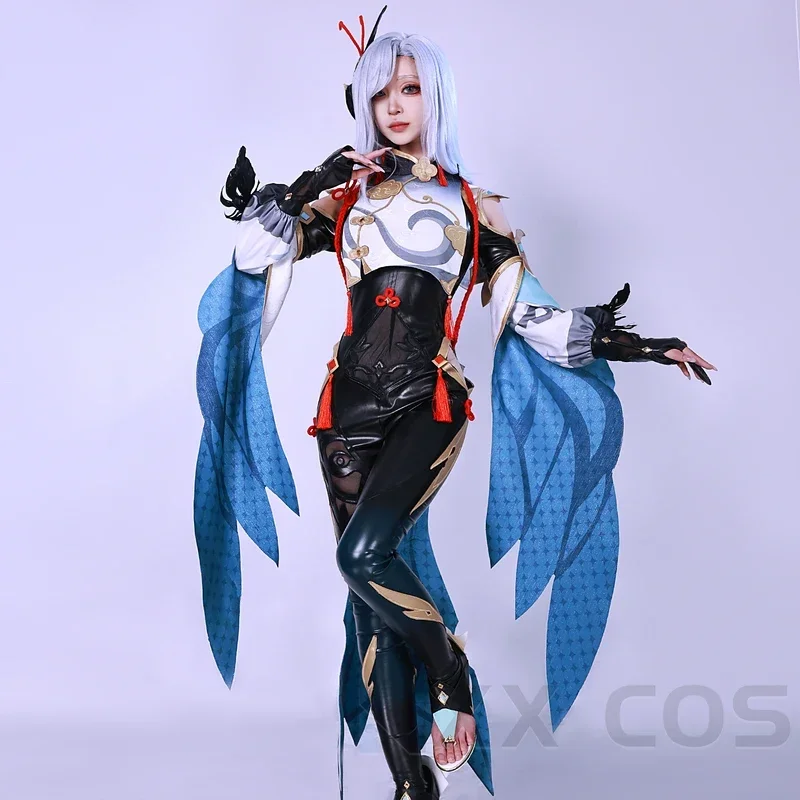 FC6Shenhe 3D Cosplay GenshinImpact Cosplay disfraz ropa de fiesta juego de rol cómic con pelucas Coser Prop @ FC8!