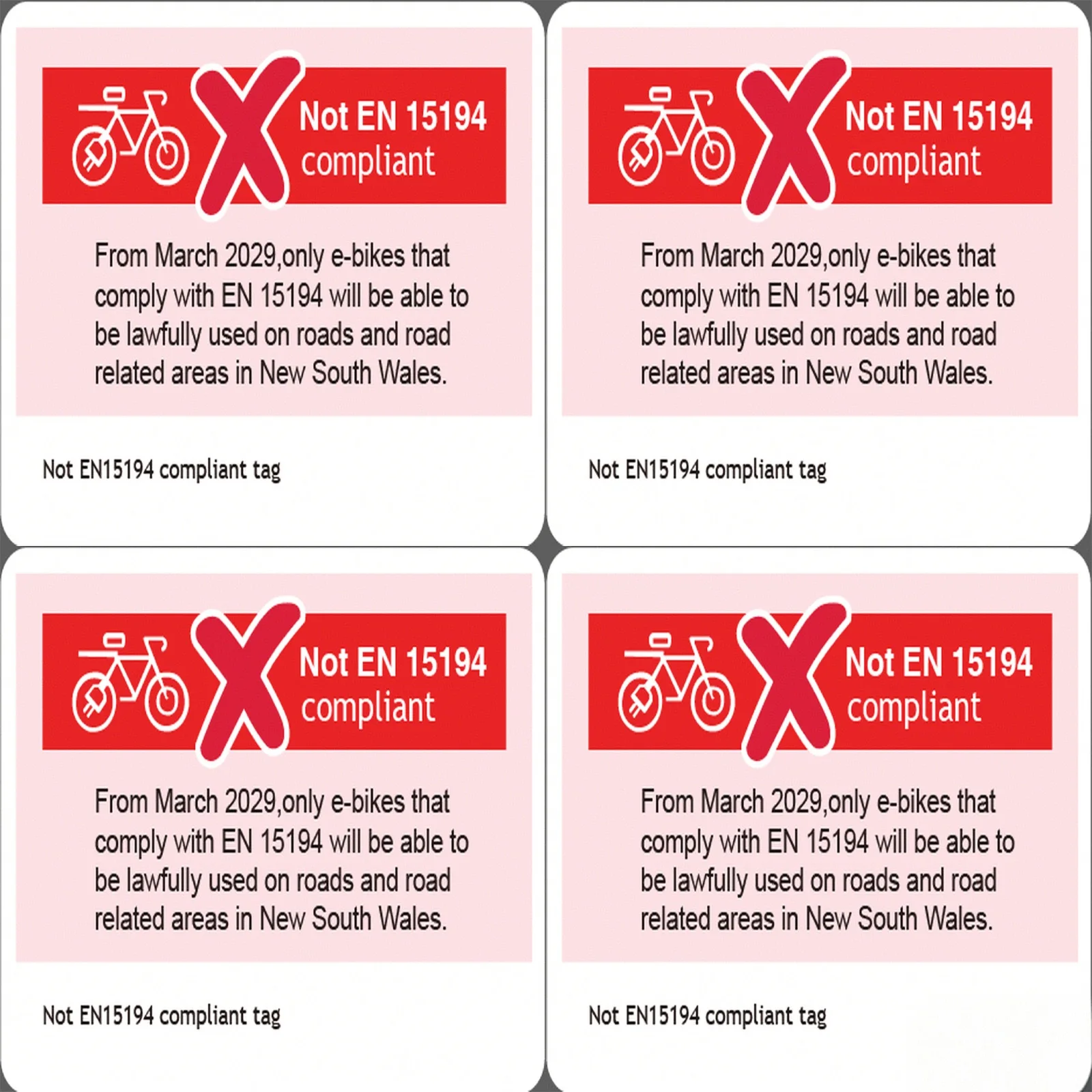 Ebike Sticker 250w 36v 48v Electric Bike Label Sticker Australian