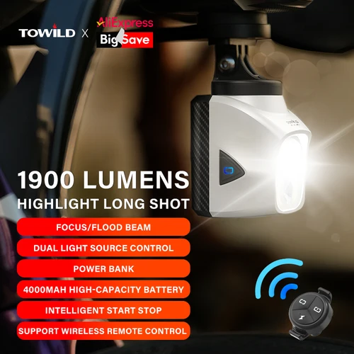 Imagen 1 del producto TOWILD DL1200S/DL1700 luz de bicicleta con línea de corte Beam1900LM luz delantera de bicicleta recargable banco de energía Mtb faros de ciclismo