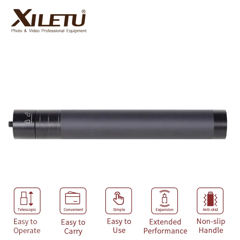 XILETU GP73A asta di prolunga regolabile portatile bastone retrattile pieghevole per stabilizzatore della testa del treppiede Selfie Stick Photography