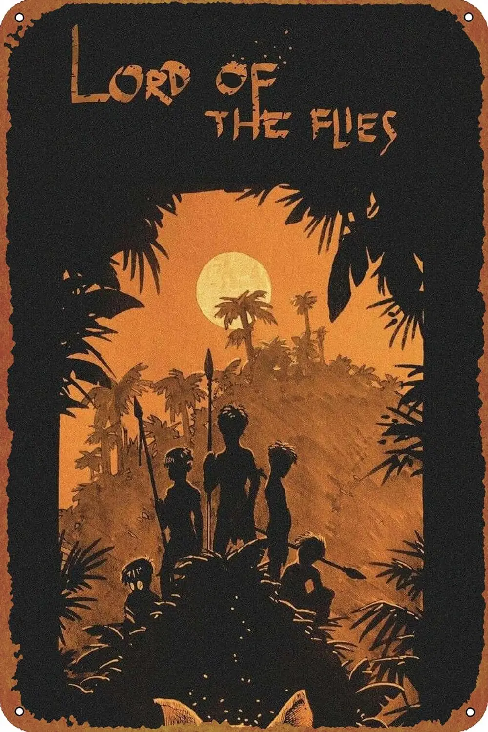 Póster de película The Lord of the Flies, cartel de hojalata Vintage para Bar, oficina, decoración de pared del hogar, regalo, letrero de Metal Retro de 12.0 x 8.0 in