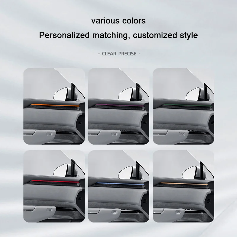 

For Zeekr 7X 2024 2025 top Super Suede Overlay On The Car Inner Door Panel Trim Strip Decorative Stickers Interior Accessories
