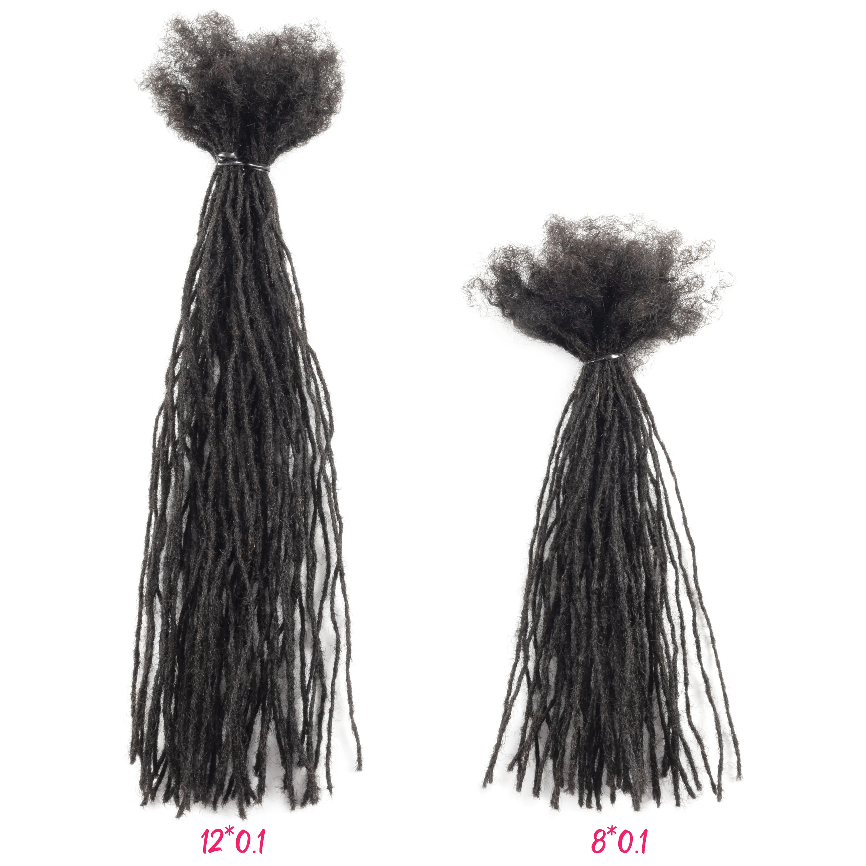 50strands/pack Braiding Hair Brazilian Locs Micro Locs Extensions Human Hair 0.1 Handmade Human Hair Dread Lock Extension