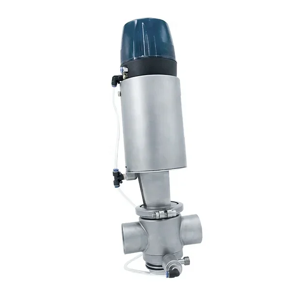 DN50 Stainless Steel SS304 SS316L Sanitary Hygienic Pneumatic Control Valve Mix Proof Valve with 24V Intelligent Control Head