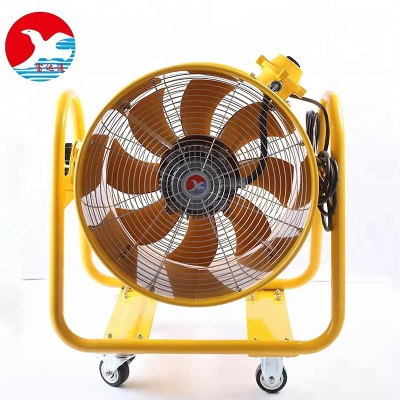 Hand‑Push Wheeled Portable Duct Blower, Industrial Ventilation Air Mover, Mobile Exhaust Ventilator Fan