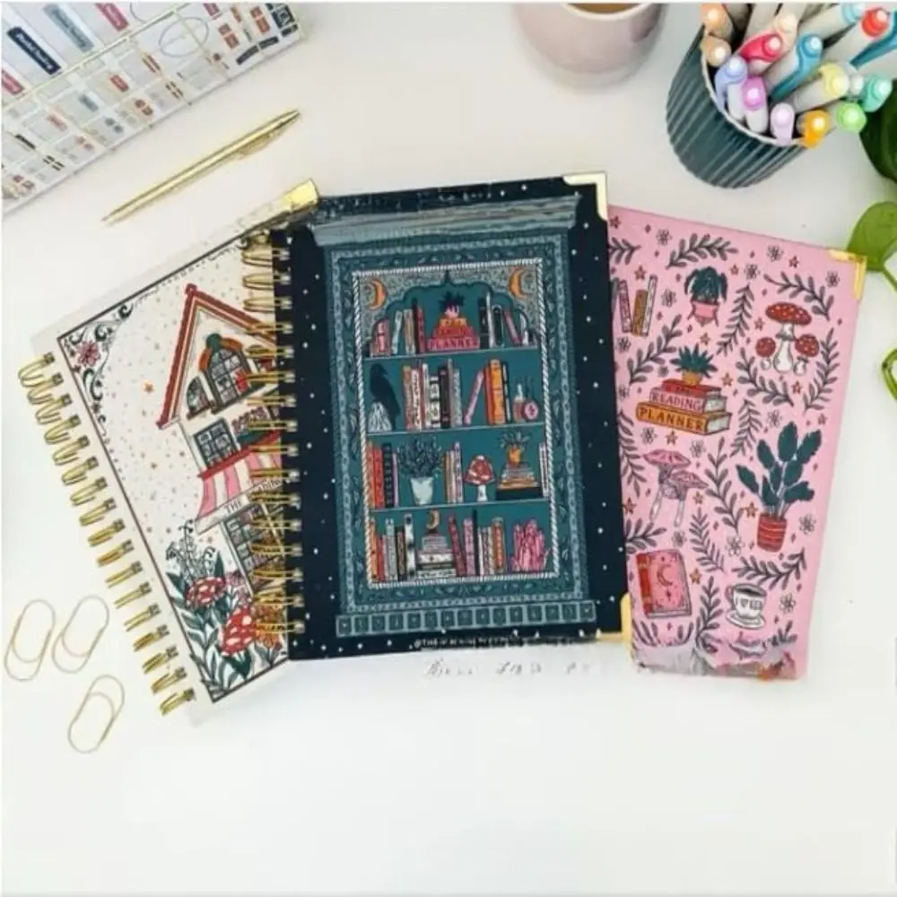 Обучающий планировщик чтения для любителей книг, журнал и обзор 12, ежемесячный трекер для книг без даты, журнал для любителей учебы, отслеживающие отзывы