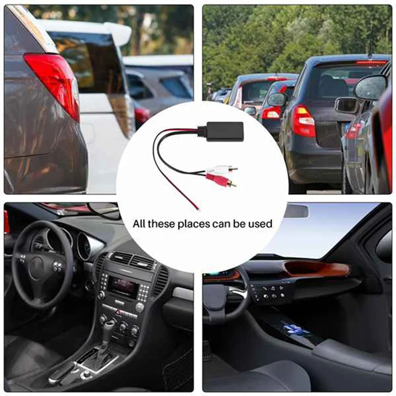 

Top Sale 4Pcs Car Universal Wireless Bluetooth Module Music Adapter Rca Aux Audio Cable