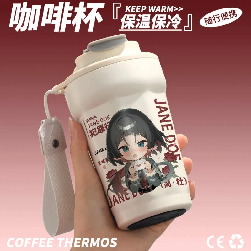 Zenless Zone Zero Jane Doe Cosplay Thermal Insulation Cup Cartoon Insulated Mug Vacuum Flask Stainless Steel Coffee Cups Xmas