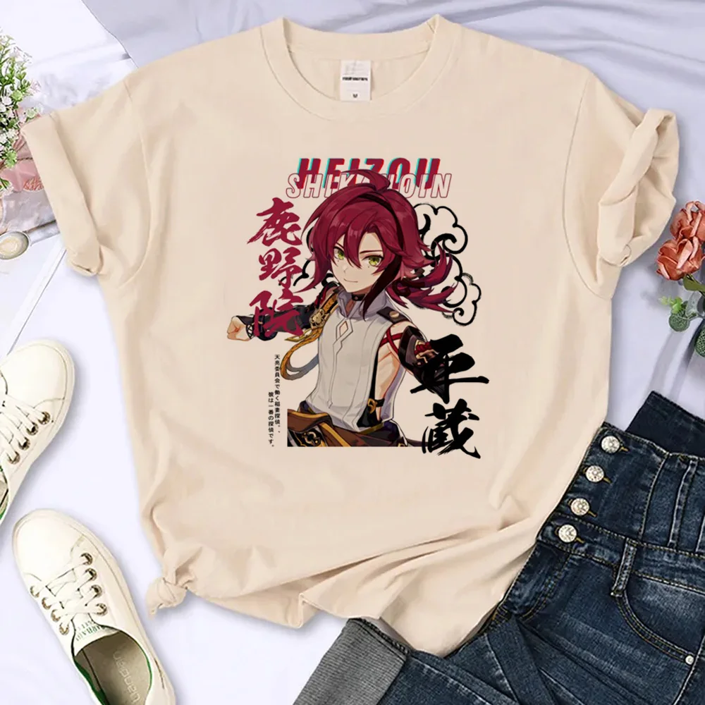 Genshin Impact T-Shirt Vrouwen Anime T-Shirts Vrouwelijke Grappige Y 2K Anime Kleding