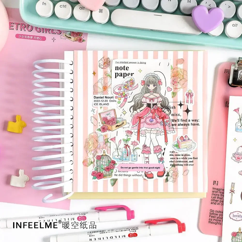 Girl Character Sticker Series Self-adhesive Stickers Cute Cartoon Characters Diy Material Stickers