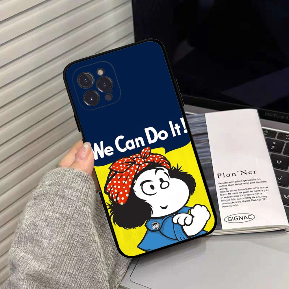 Mafalda  Phone Case Silicone Soft for iphone 15 14 13 12 11 Pro Mini XS MAX 8 7 6 Plus X XS XR Cover