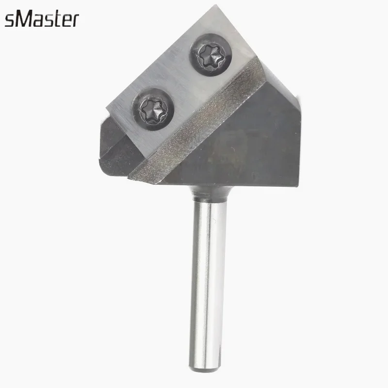 8mm Shank Dual Blades 90 Degree V-Groove Router Bit Carbide Insert Wood CNC Router Bit 1/2 Inch 1/4 Inch