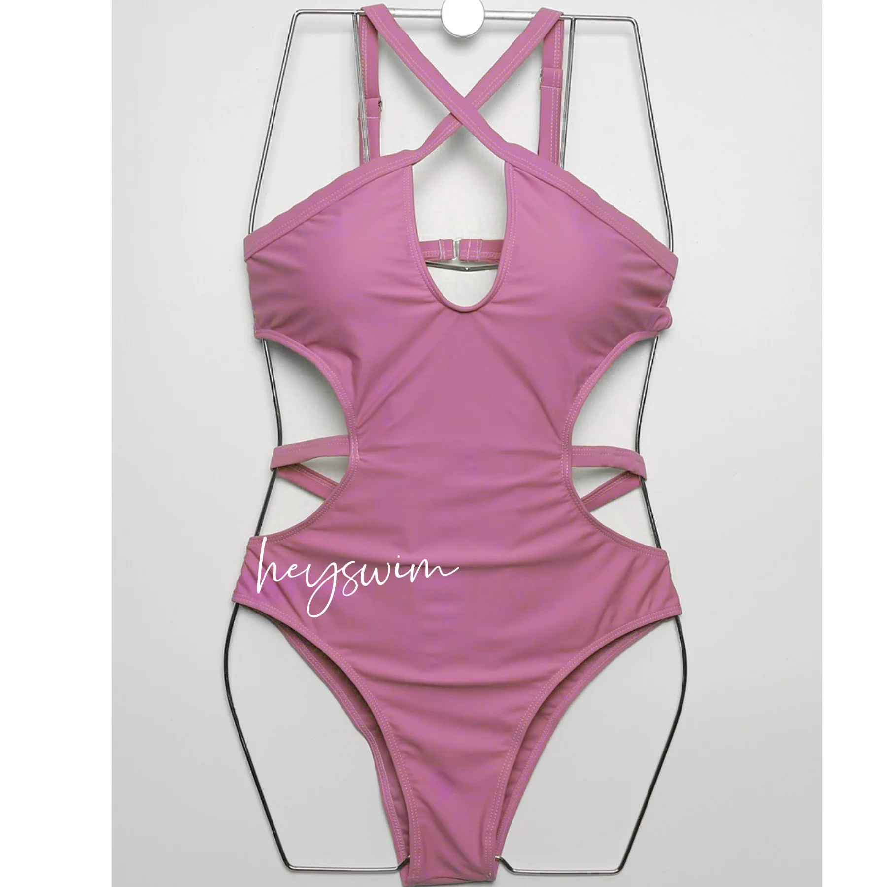 Costumi da bagno 2024 Moda donna Bikini tinta unita costume da bagno Backless sexy costume intero primavera calda