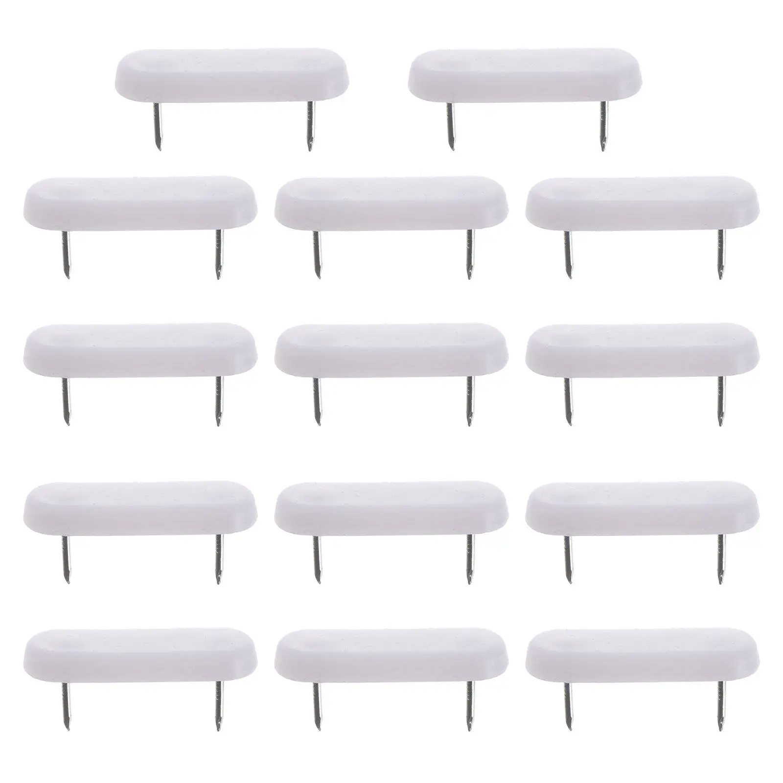 100Pcs Plastic Head Furniture Leg Double Nails Chair Feet Pads Furniture Feet Glide Nails Plastic Head Double Pin
