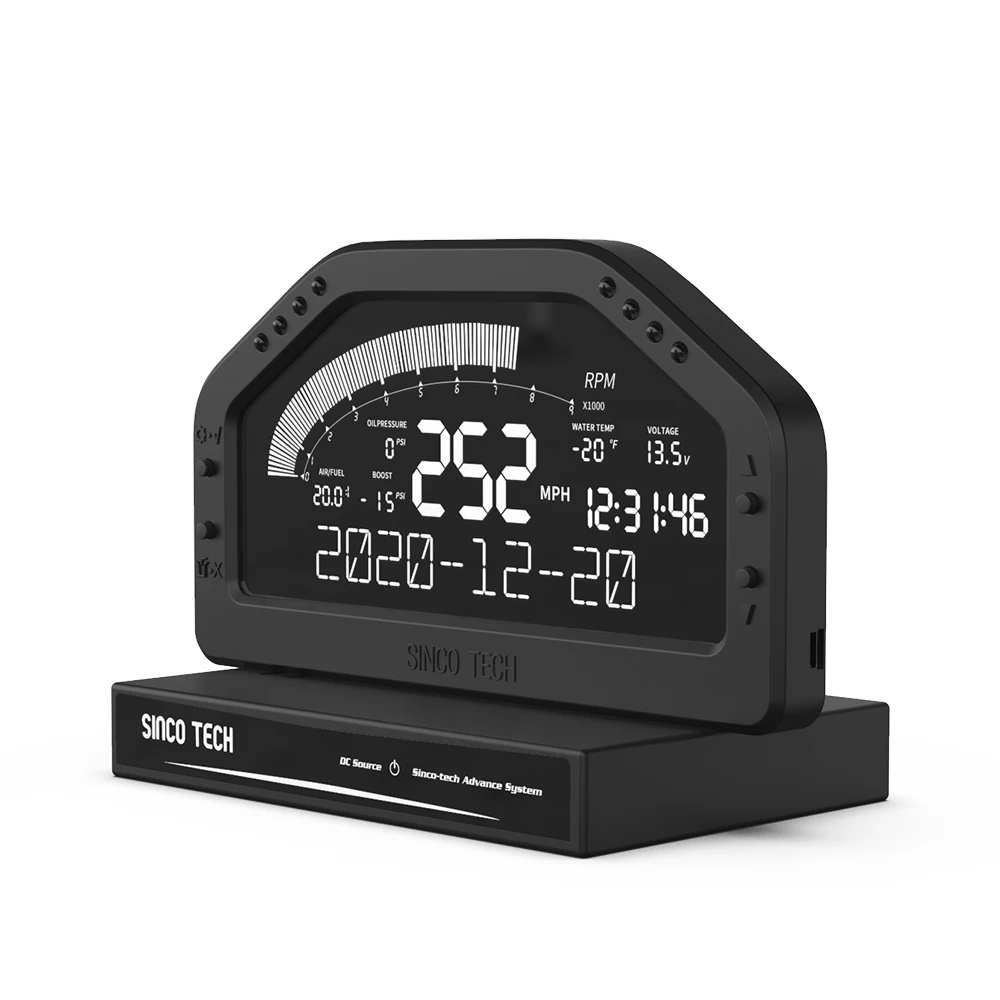 Waterproof 7 Colors LCD Digital Tachometer Gauge 12V Car Race MultiFunction Dashboard Bluetooth-compatible for Rally Car (DO922)