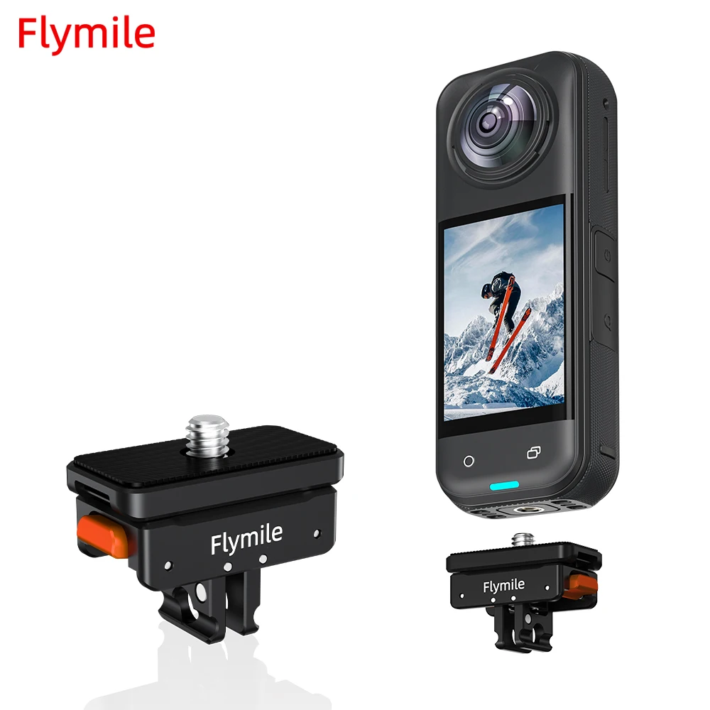 Flymile Magnetic Quick Release Adapter Base For Insta360 X5/X4/Ace Pro Two Claw Mount Folding Adapter Camera Accessories