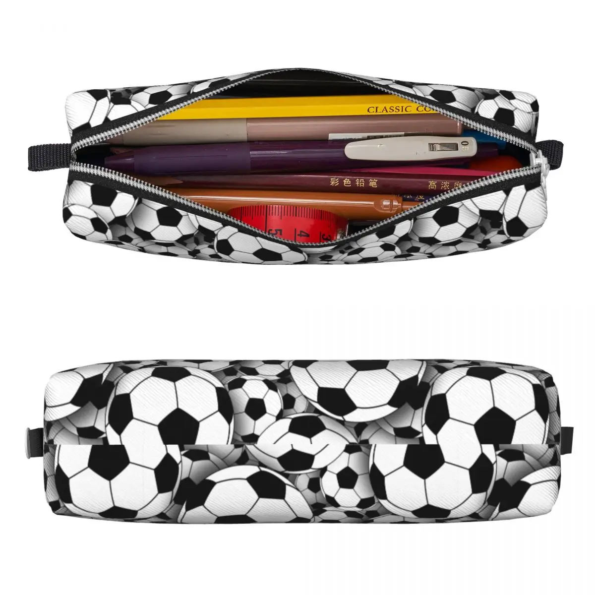 Football Balls Pencil Cases Fun Soccer Sports Pen Box Bags for Student Big Capacity Students School Cosmetic Pencil Pouch