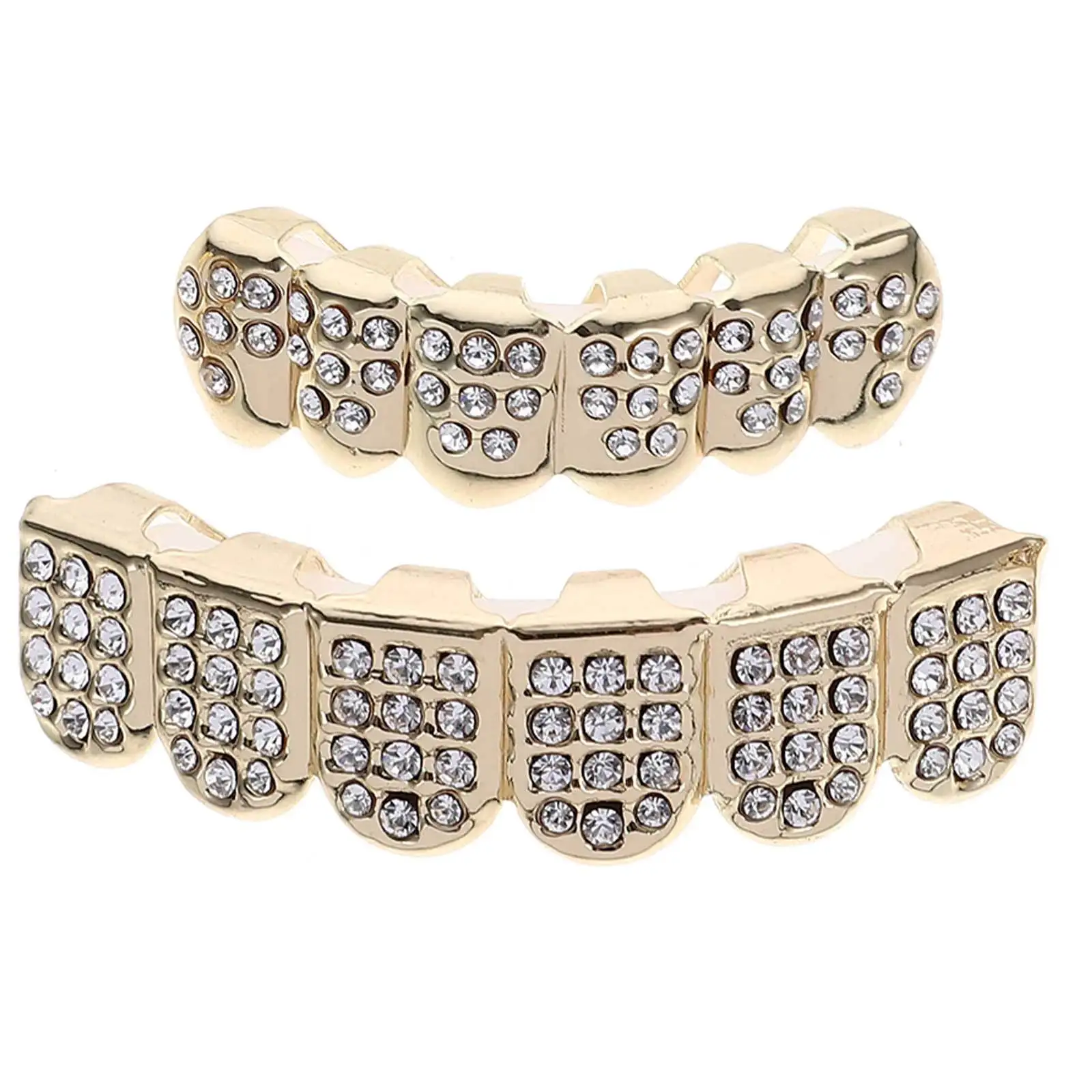 

1Set Hip Hop Teeth Grill Metal Jewelry Braces Decorative Mouth Grill for Performance Party Cosplay Rhinestone Teeth Brace