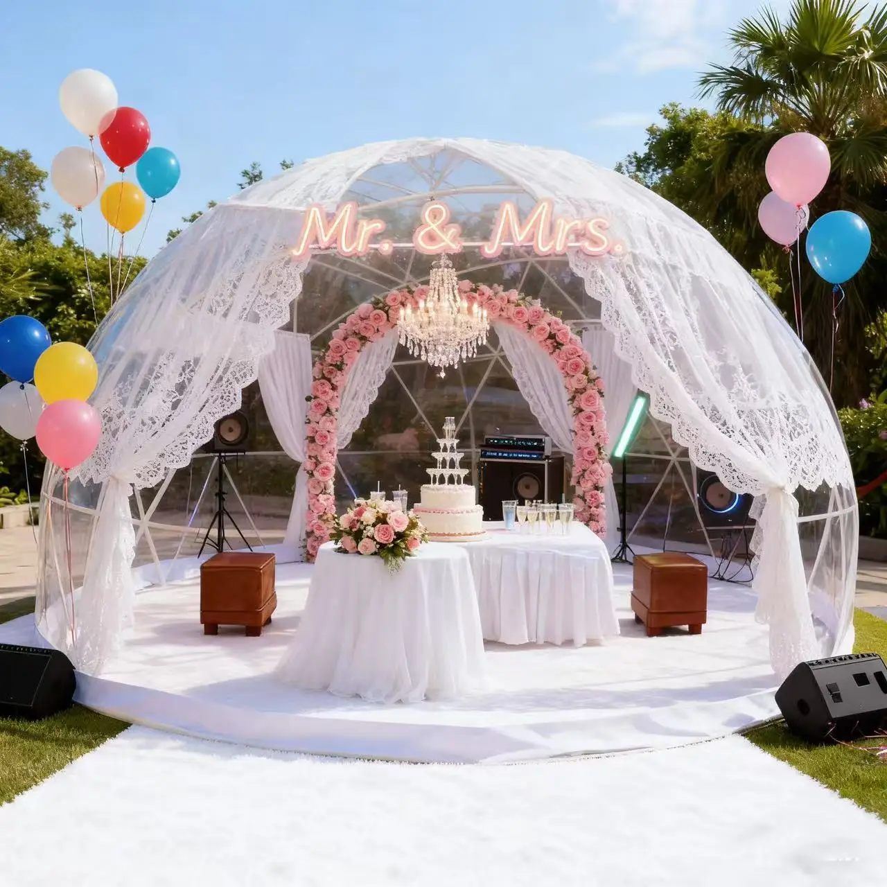 3.6M TPU Transparent Clear Bubble Dome Tent  Outdoor Event Party Camping Cafe Dining Plastic PVC Garden Igloo Dome Tent Luxury
